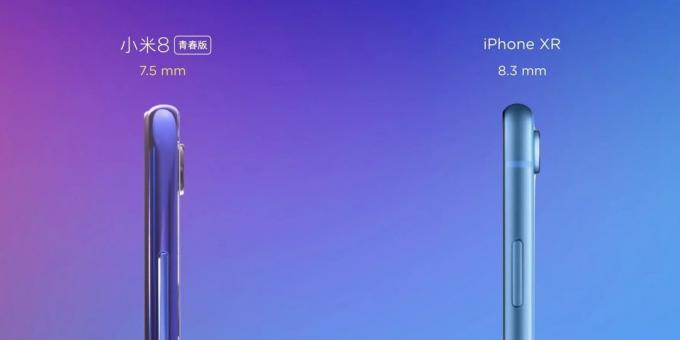 Xiaomi Mi 8 Lite: biezums