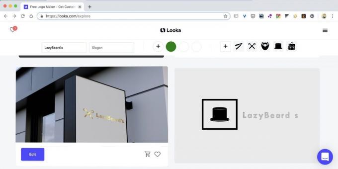 Kā izveidot logo tiešsaistē tīmekļa vietnē Looka