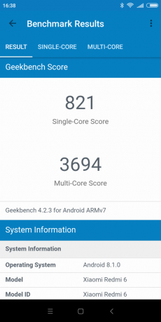Xiaomi redmi 6: GeekBench