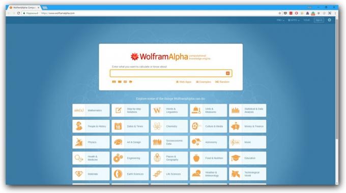 Lielākā daļa meklētājprogrammas: Wolfram | alfa