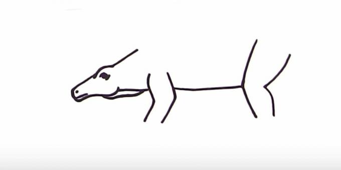Kā uzzīmēt Stegosaurus: pievienojiet vēderu un aizmugurējo kāju