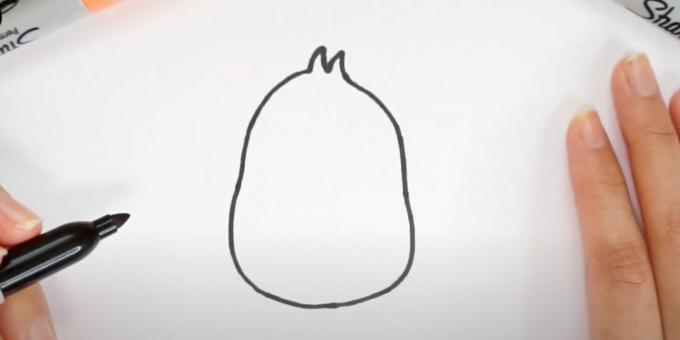 Lieldienu zīmējumi: uzzīmējiet vistas ķermeni