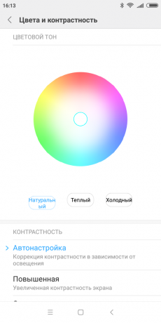 Xiaomi redmi 6: Krāsu korekcija