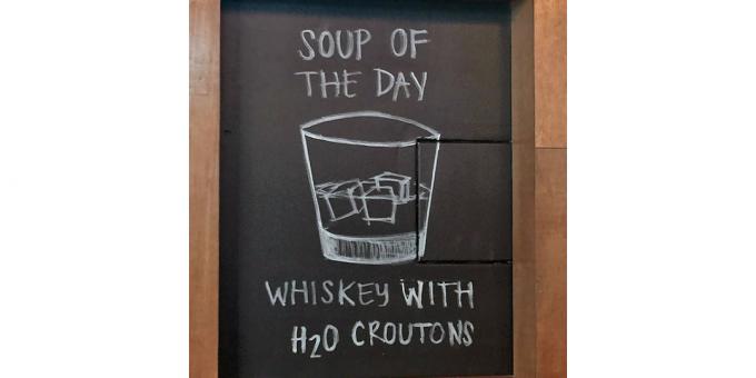 Bāri un restorāni: dienas zupa ar viskiju
