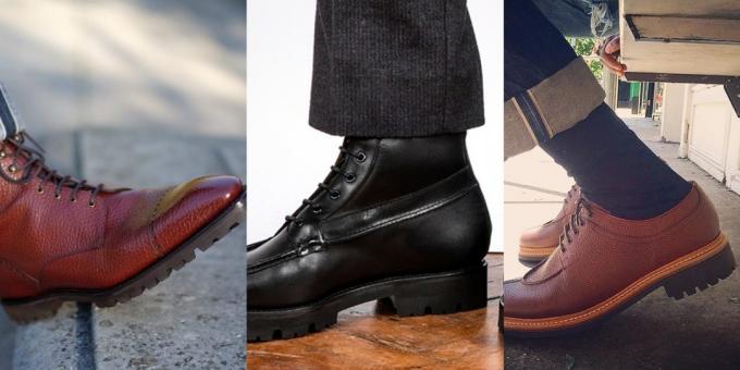Moderns vīriešu kurpes ar smago gofrētā zolēm