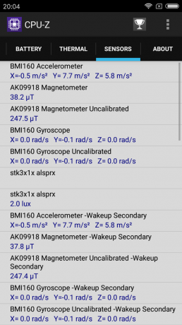 Redmi 5a Piezīme CPU-Z