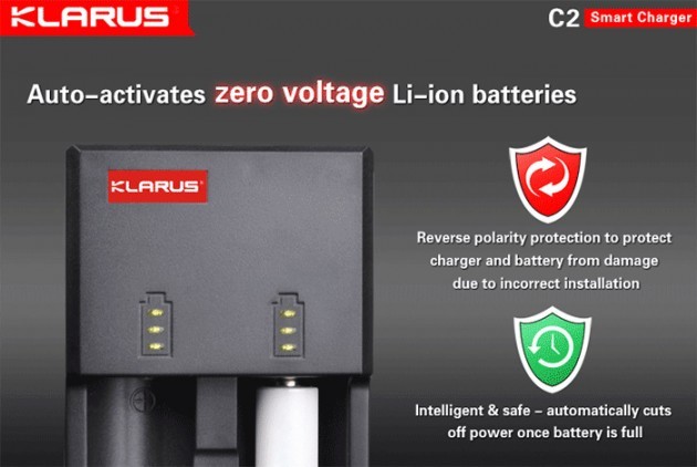 Ārējie baterijas par penlight baterijas: Klarus C2