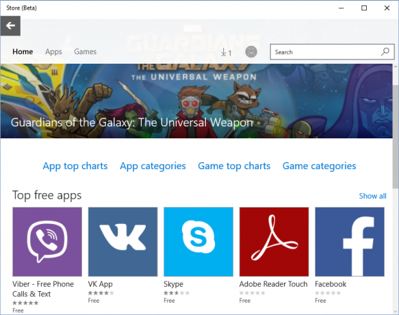 Loading universālas pieteikumus no Windows Store 10