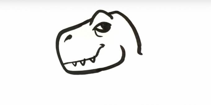 Kā uzzīmēt dinozauru: pabeidziet galvu