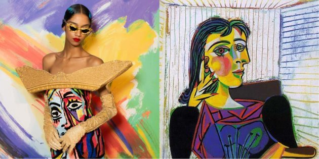Moschino modeli un Pikaso "portrets Dora Maar".