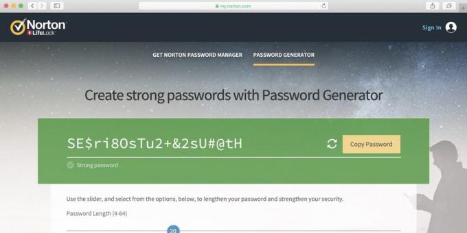 Generator Norton Password Manager Parole