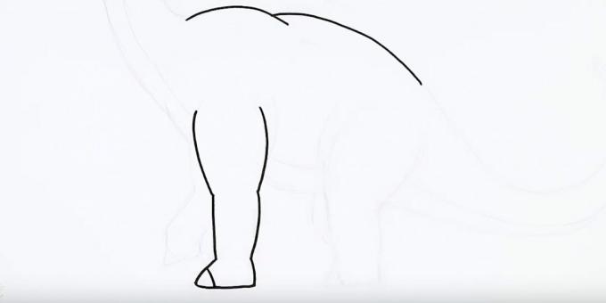 Uzzīmē dinozaura kāju