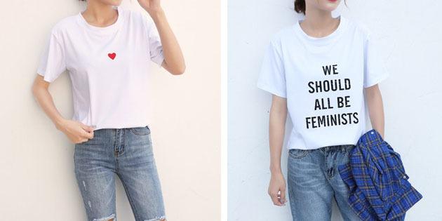 Sieviešu mode t-krekli ar AliExpress: T-krekls ar apdruku