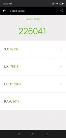 pārskats Xiaomi Mi 8: AnTuTu