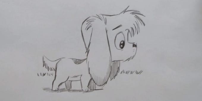 Kā izdarīt suni stāv karikatūra stils