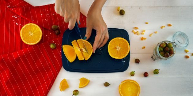 Ērkšķogu apelsīnu ievārījums: sasmalciniet apelsīnus