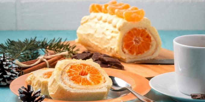 Biskvīta rullītis ar mandarīniem