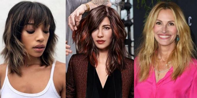 Moderns sieviešu matu griezumi 2019: tekstūra kaskādes