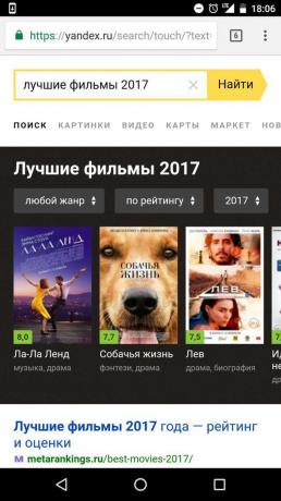 "Yandex": labākie filmas gadā