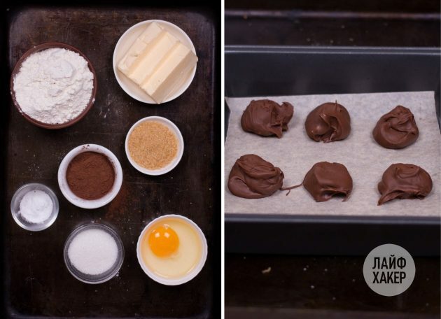 Sagatavojiet šokolādes fondanta cepumu sastāvdaļas: 