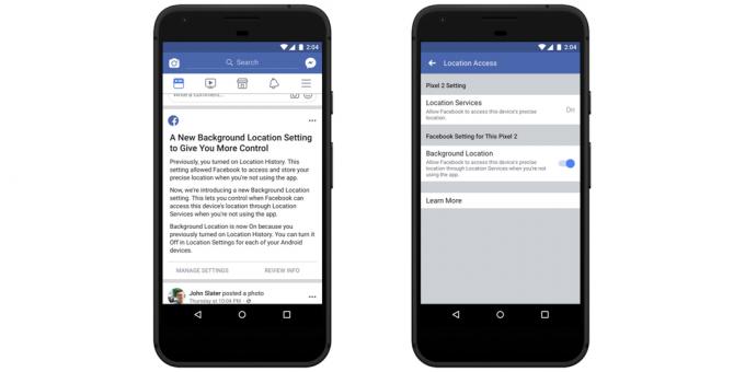 Ierīcēs, kurās darbojas Android Facebook saņem datu ģeogrāfiskās atrašanās vietas, bet tas var būt invalīds