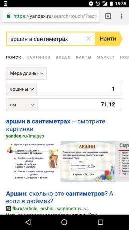 "Yandex": nodošana no vienas vērtības uz otru