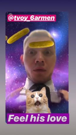 Instagram maska ​​ar gurķi un kaķi