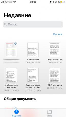 iOS 11: Nesenie dokumenti