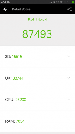 Xiaomi redmi 4. piezīme: Sintētiskie kritēriji
