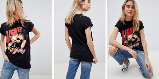 Sieviešu modes t-krekli no Eiropas Veikalos: kokvilnas T-krekls Asos 