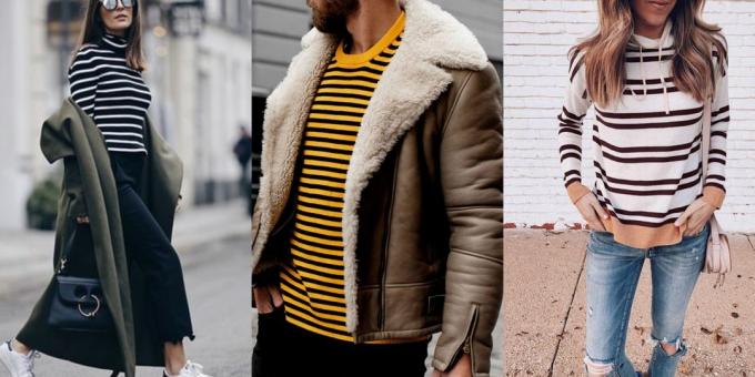 Trendy džemperis - 2019. gadā horizontālās sloksnes