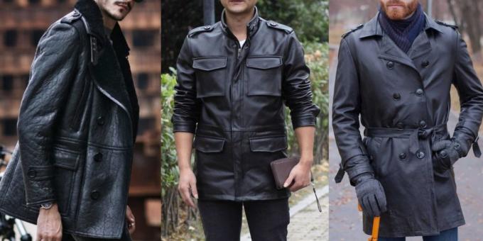 Vīriešu mode - 2019: jakas un mēteļi no ādas