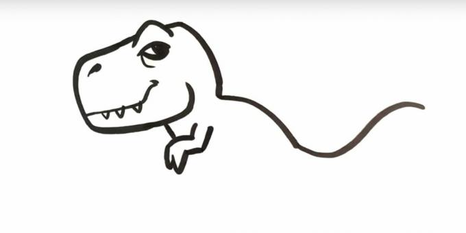 Kā uzzīmēt dinozauru: uzzīmējiet ķepu