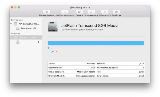 Ko darīt, ja jūsu Mac neredz flash: Pārbaudiet disku ar "Disk Utility"