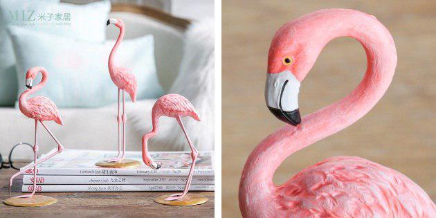 dekoratīvie flamingo