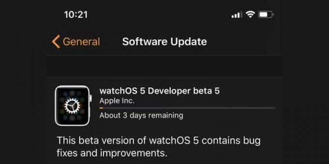 Update Apple Watch: ielādes josla