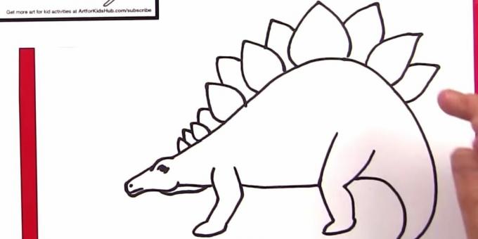 Kā uzzīmēt Stegosaurus: pievienojiet kājas un plāksnes