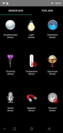 Pārskats viedtālrunis Ulefone X: SensorBox