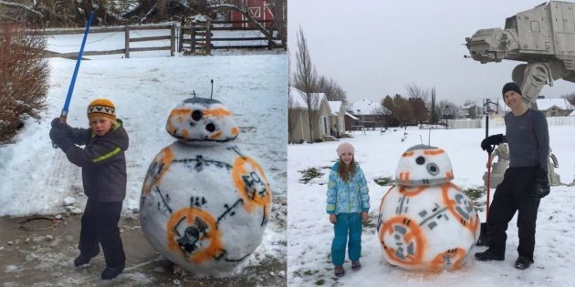 sniega skaitļiem BB-8