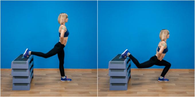 Kā zaudēt svaru 5 kg: Split squats uz vienas kājas