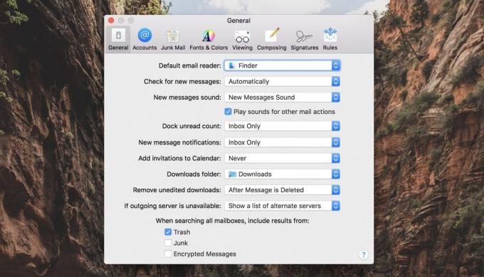 Apple Mail: MacOS iestatījumi