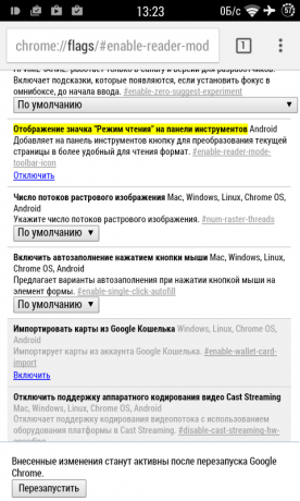 Chrome Android lasījums