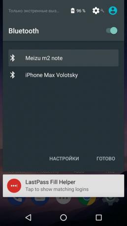 Kā sadalīt internetu no tālruņa uz Android: pieslēgšana Nexus 5 līdz Meizu M2 Piezīme Bluetooth