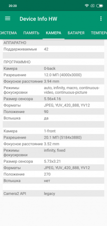 Pārskats Xiaomi redmi Piezīme 6 Pro: Kamera informācija