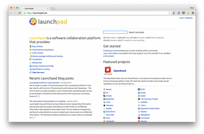 Launchpad hostinga pakalpojumu kods
