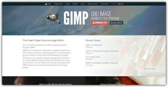 Bezmaksas rastrs redaktors: GIMP